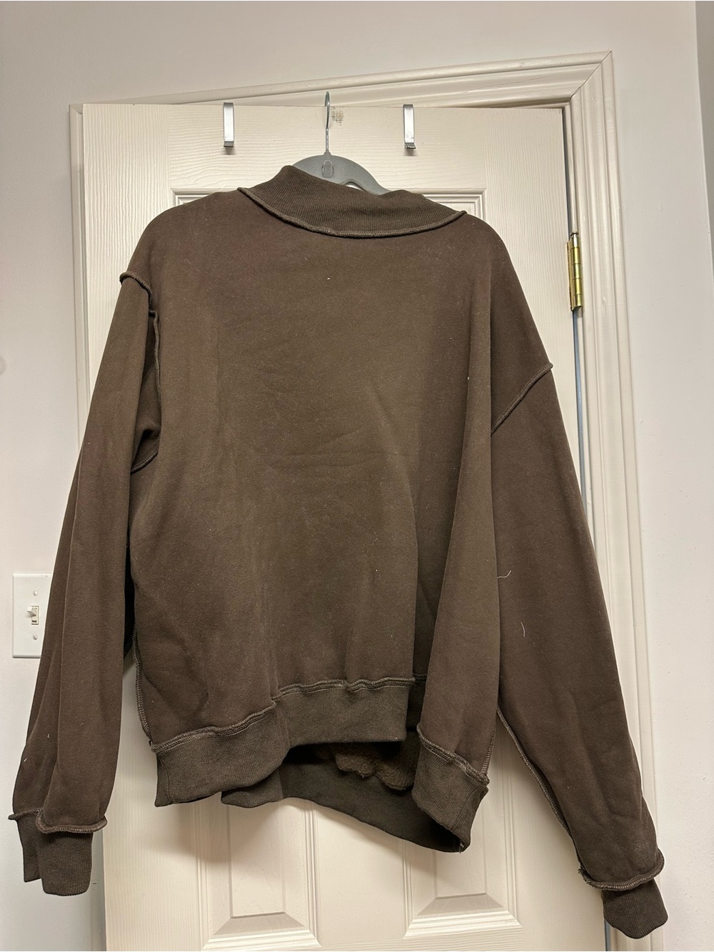 Mock Neck Brown Pullover Sweater